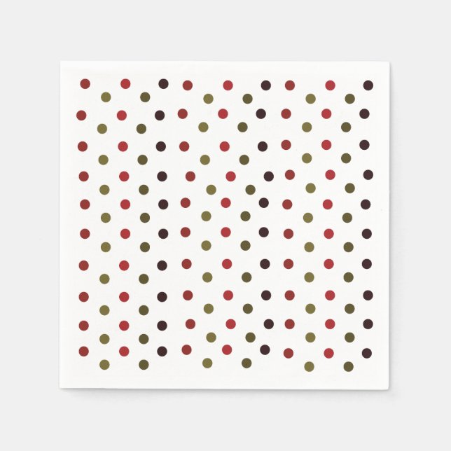 Colorful Polka Dots Pattern Party Napkins (Front)
