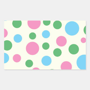 Colorful polka dots pattern rectangular sticker