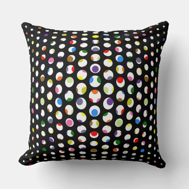 Colorful Polka Dots Pattern Throw Pillow (Front)