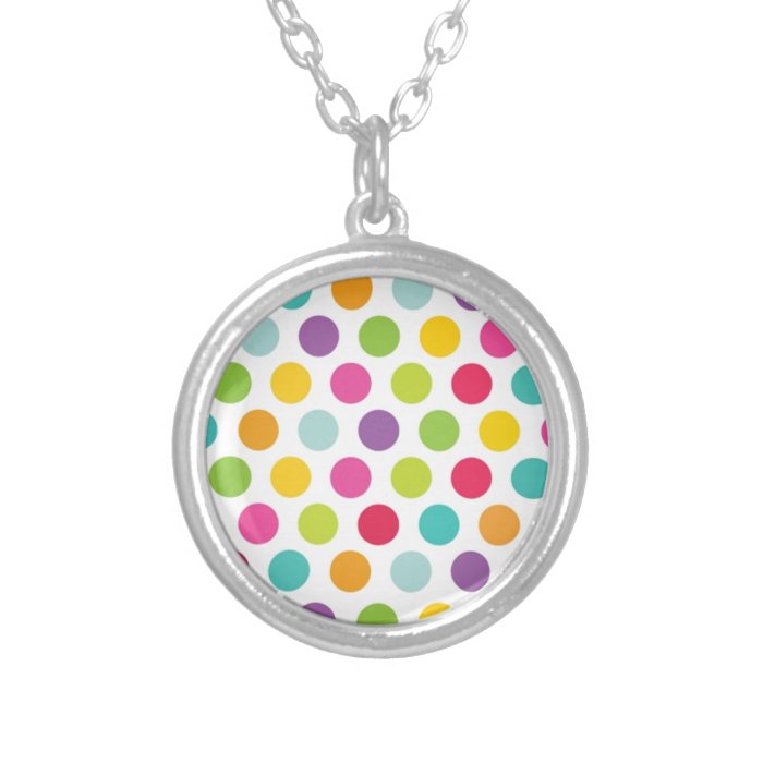 Colorful Polka Dots Pendant Necklace Jewelry Retro