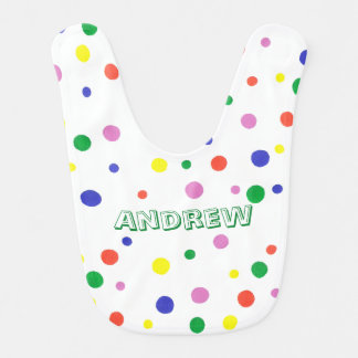 Colorful Polka Dots Personalized Baby Bibs