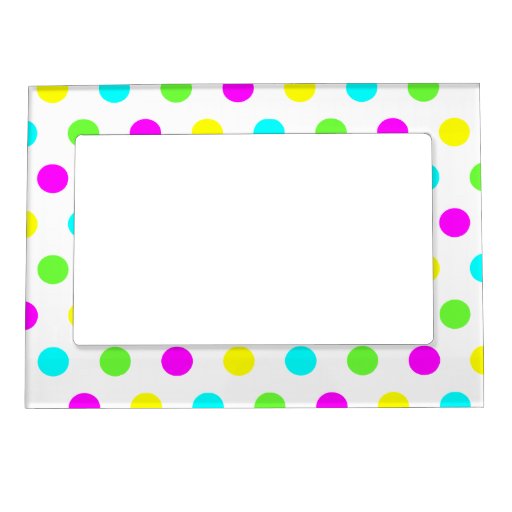 Colorful Polka Dots - Picture Magnetic Frame | Zazzle