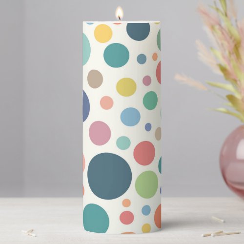 Colorful Polka Dots Pillar Candle