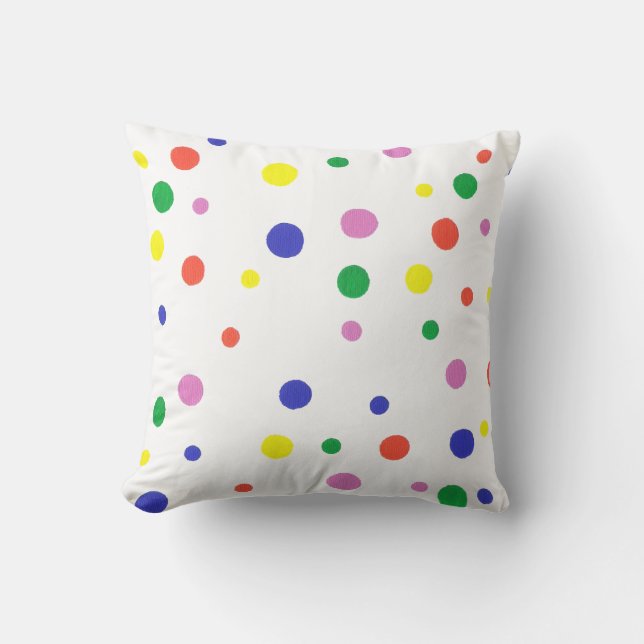 Colorful Polka Dots Pillow (Front)