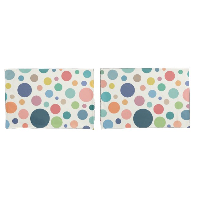 Colorful Polka Dots Pillow Case (Front-Set)