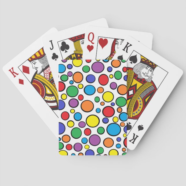 Colorful Polka Dots Playing Cards (Back)