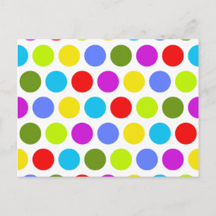 Colorful Polka Dots Postcard