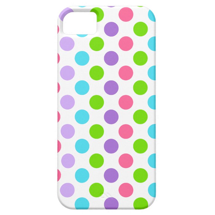 Colorful Polka Dots (Purple blue green) iPhone 5 Cases