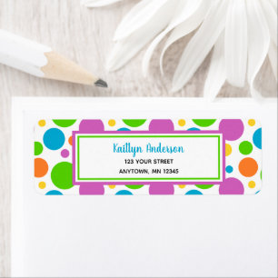 Colorful Polka Dots Return Address Label
