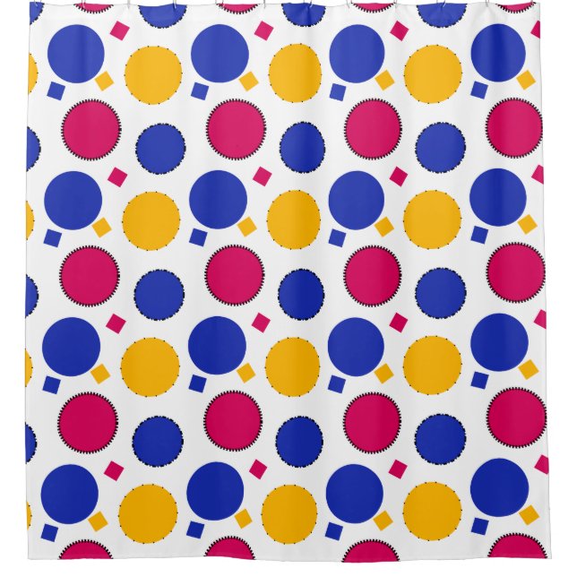 Colorful Polka Dots Shower Curtain (Front)