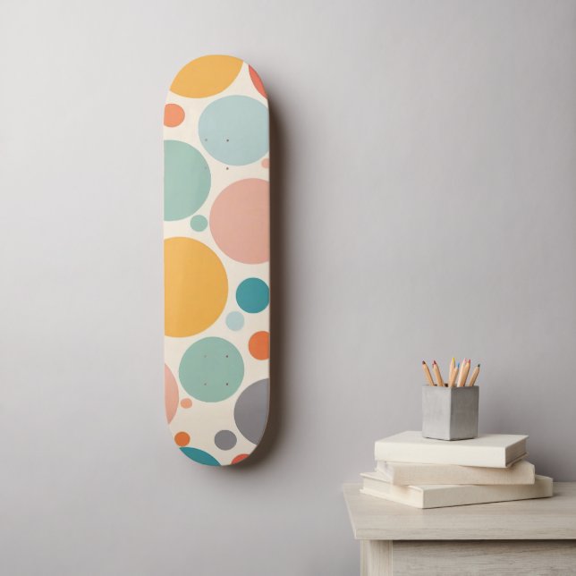 Colorful Polka Dots Skateboard (Wall Art)