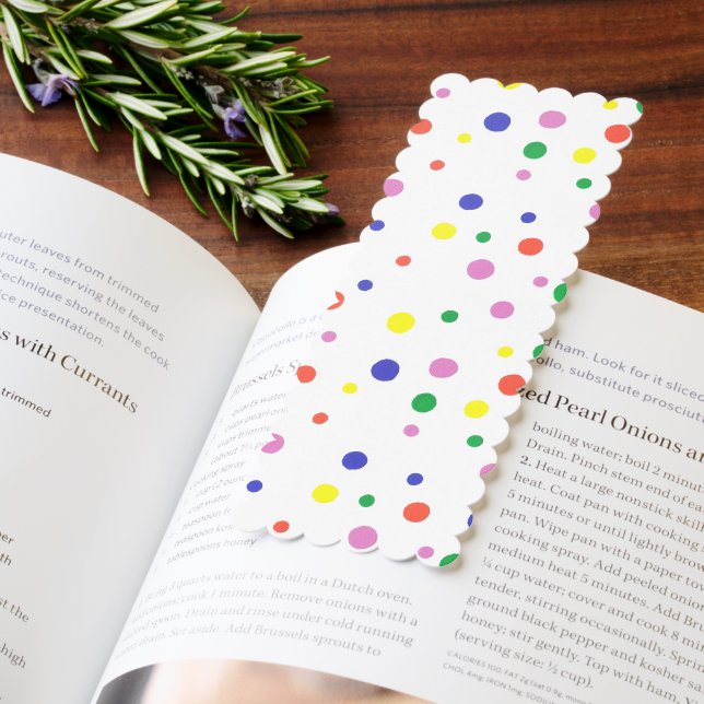 Colorful polka dots, solid blue on back bookmarks (Book)