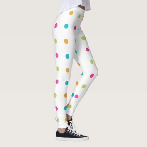 Colorful Polka Dots Spandex Leggings