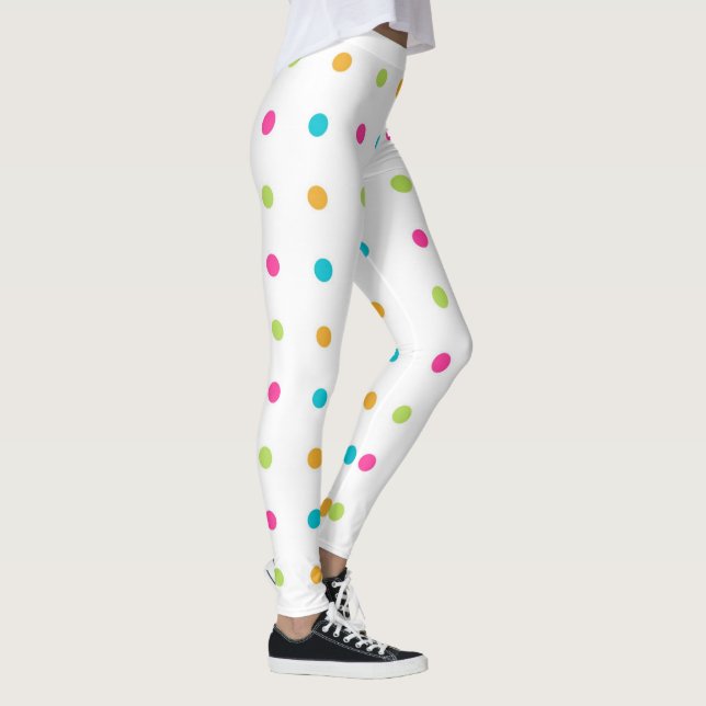 Colorful Polka Dots Spandex Leggings (Right)