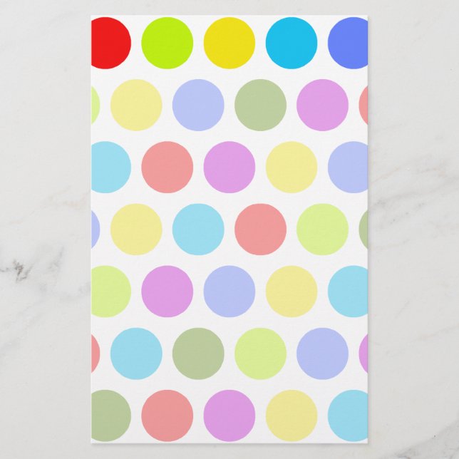 Colorful Polka Dots Stationery (Front)