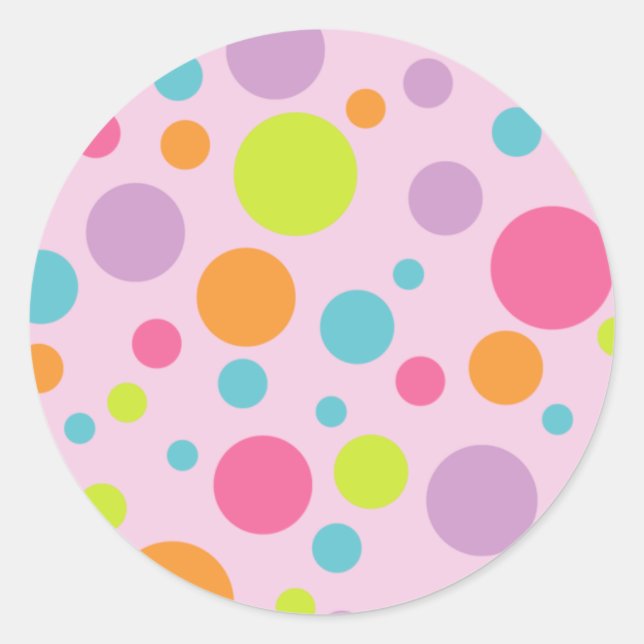 Colorful Polka Dots Sticker (Front)