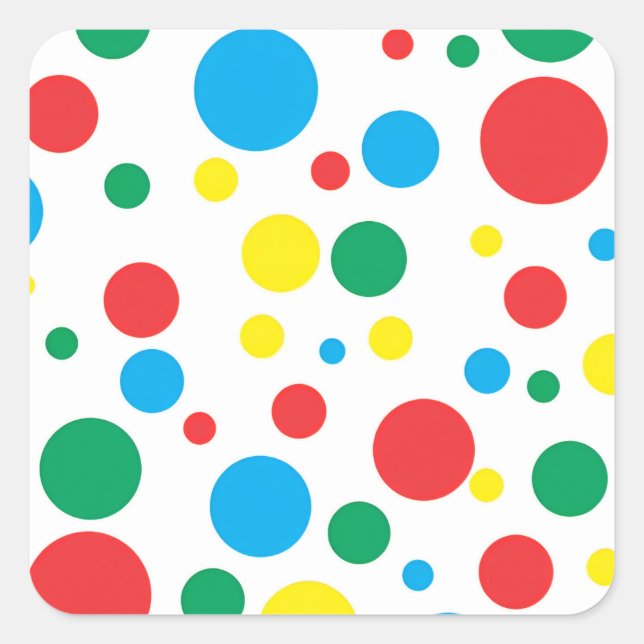 Colorful Polka Dots Stickers; Choose Shape Square Sticker (Front)