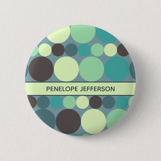 Colorful Polka Dots Stripe Simple Personalized Button (Front)