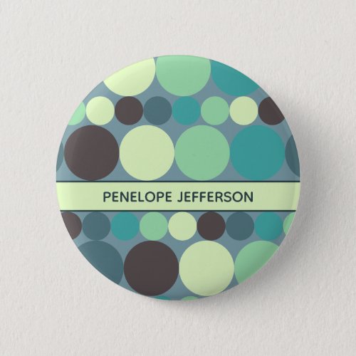 Colorful Polka Dots Stripe Simple Personalized Button