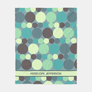Colorful Polka Dots Stripe Simple Personalized Fleece Blanket
