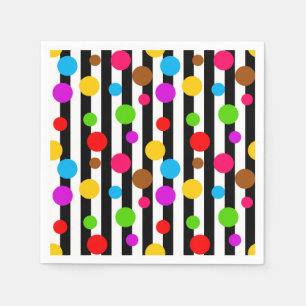 Colorful Polka Dots Stripes Napkins