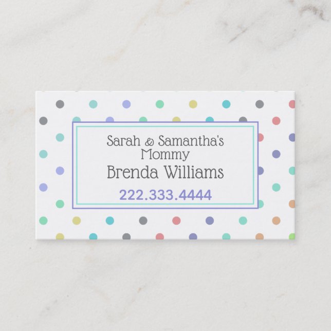 Colorful Polka Dots Stylish Mommy Card (Front)