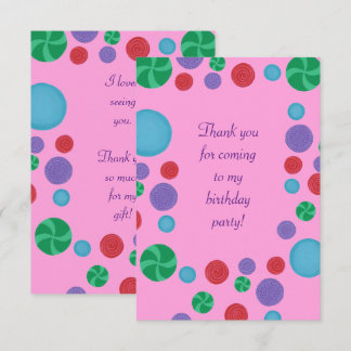 Colorful polka dots thank you cards
