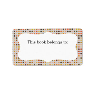 Colorful Polka Dots "This Book Belongs To" Labels