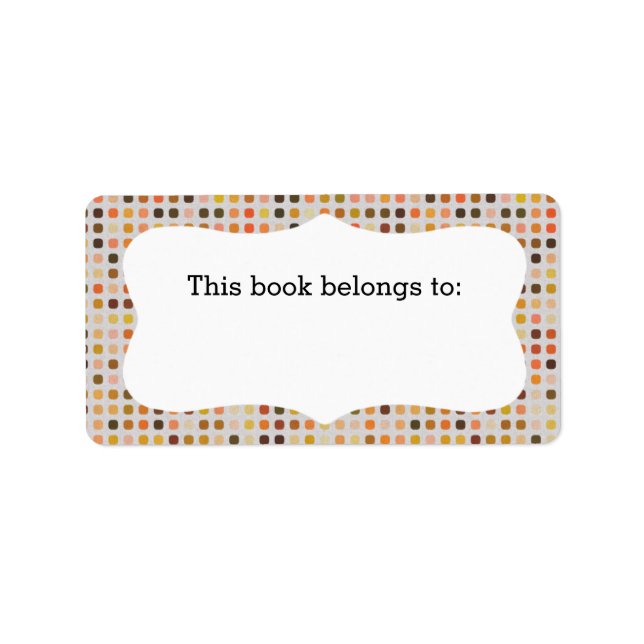 Colorful Polka Dots "This Book Belongs To" Labels (Front)