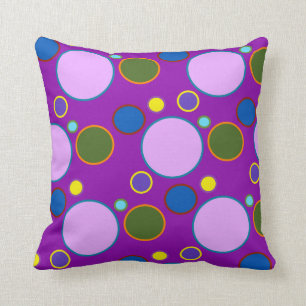 Colorful Polka Dots Throw Pillow