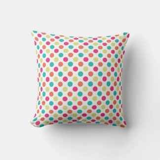 Colorful Polka Dots Throw Pillow