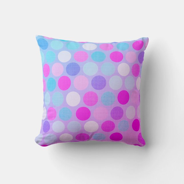 Colorful Polka-dots Throw Pillow (Front)