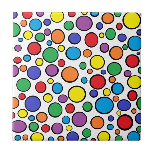 Colorful Polka Dots Tile