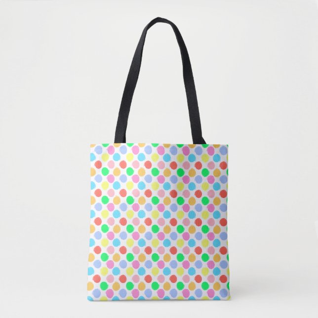 Colorful Polka Dots Tote Bag (Front)