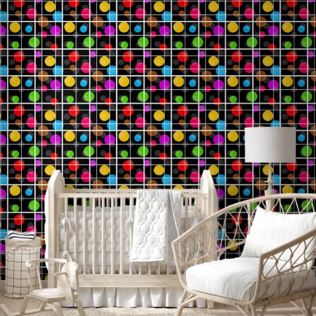 Colorful Polka Dots Windowpane Pattern Design  Wallpaper (Creator Uploaded)
