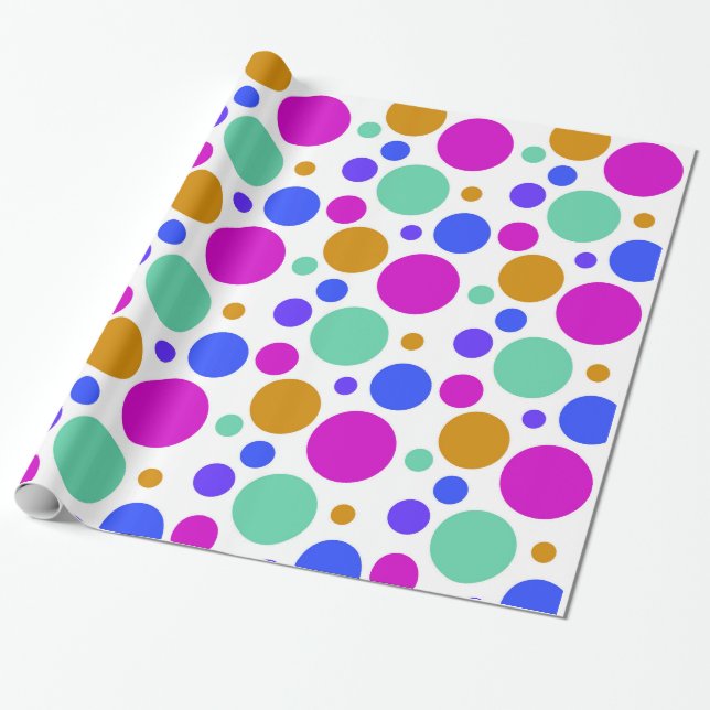 Colorful Polka Dots Wrapping Paper (Unrolled)