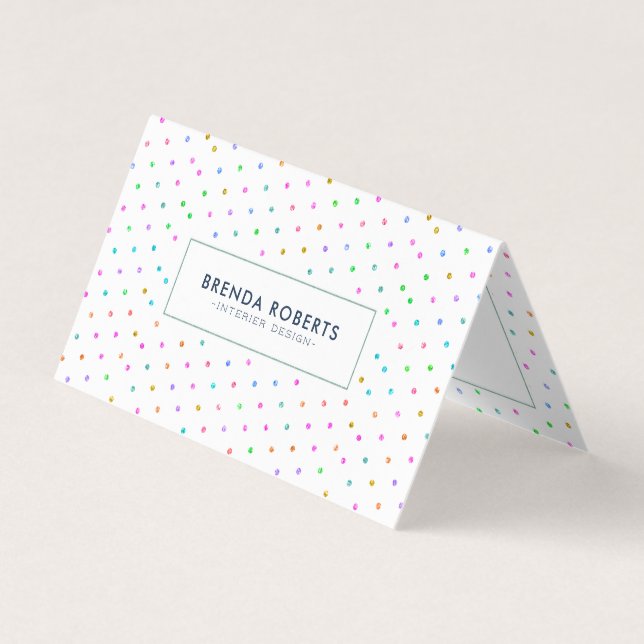 Colorful Polkadots Pattern Business Card (Front)