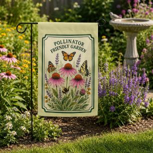 Colorful Pollinator Friendly Garden Flag Sign