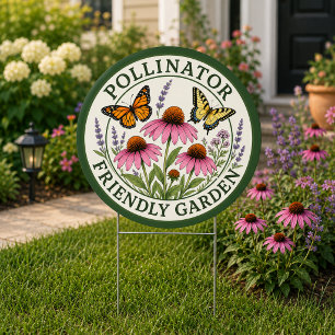 Colorful Pollinator Friendly Garden Sign