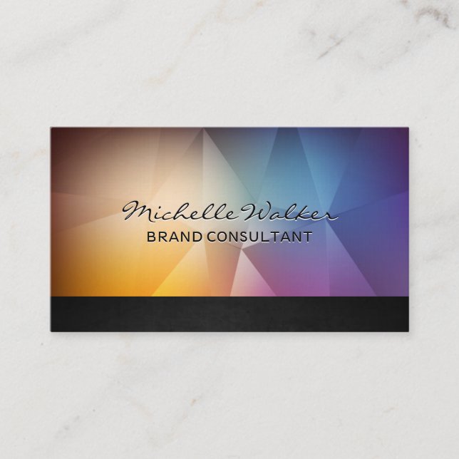Colorful Polygon Background Business Card (Front)
