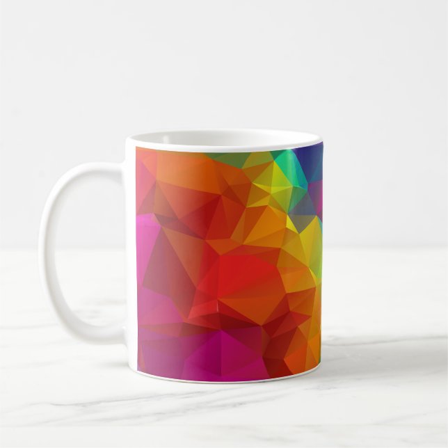 Colorful Polygonal Mosaic Pattern Coffee Mug (Left)