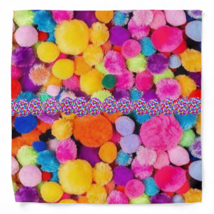 Colorful Pom Poms Bandana