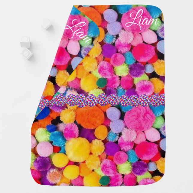 Colorful Pom Poms Blanket (In Situ)