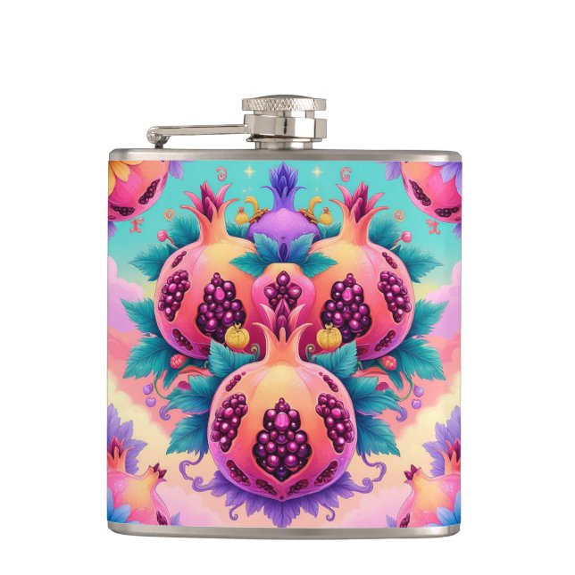 Colorful Pomegranate Flask (Front)