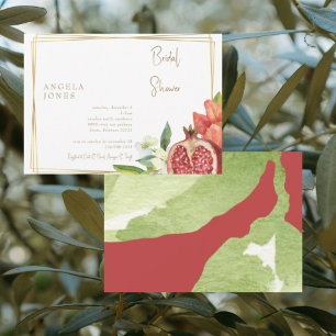 Colorful Pomegranate Foliage Bridal Shower II Invitation