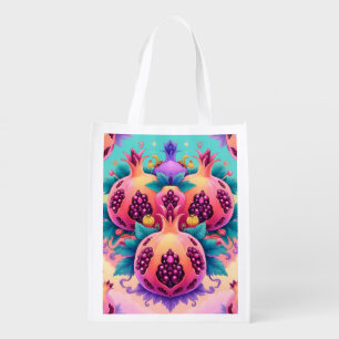 Colorful Pomegranate Grocery Bag