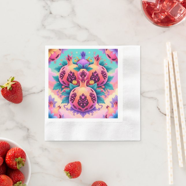 Colorful Pomegranate Napkins (Insitu)