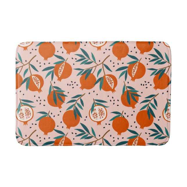 Colorful Pomegranate Pattern Bath Mat (Front)