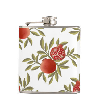 Colorful Pomegranate Pattern Botanical Flask