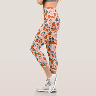 Colorful Pomegranate Pattern Capri Leggings